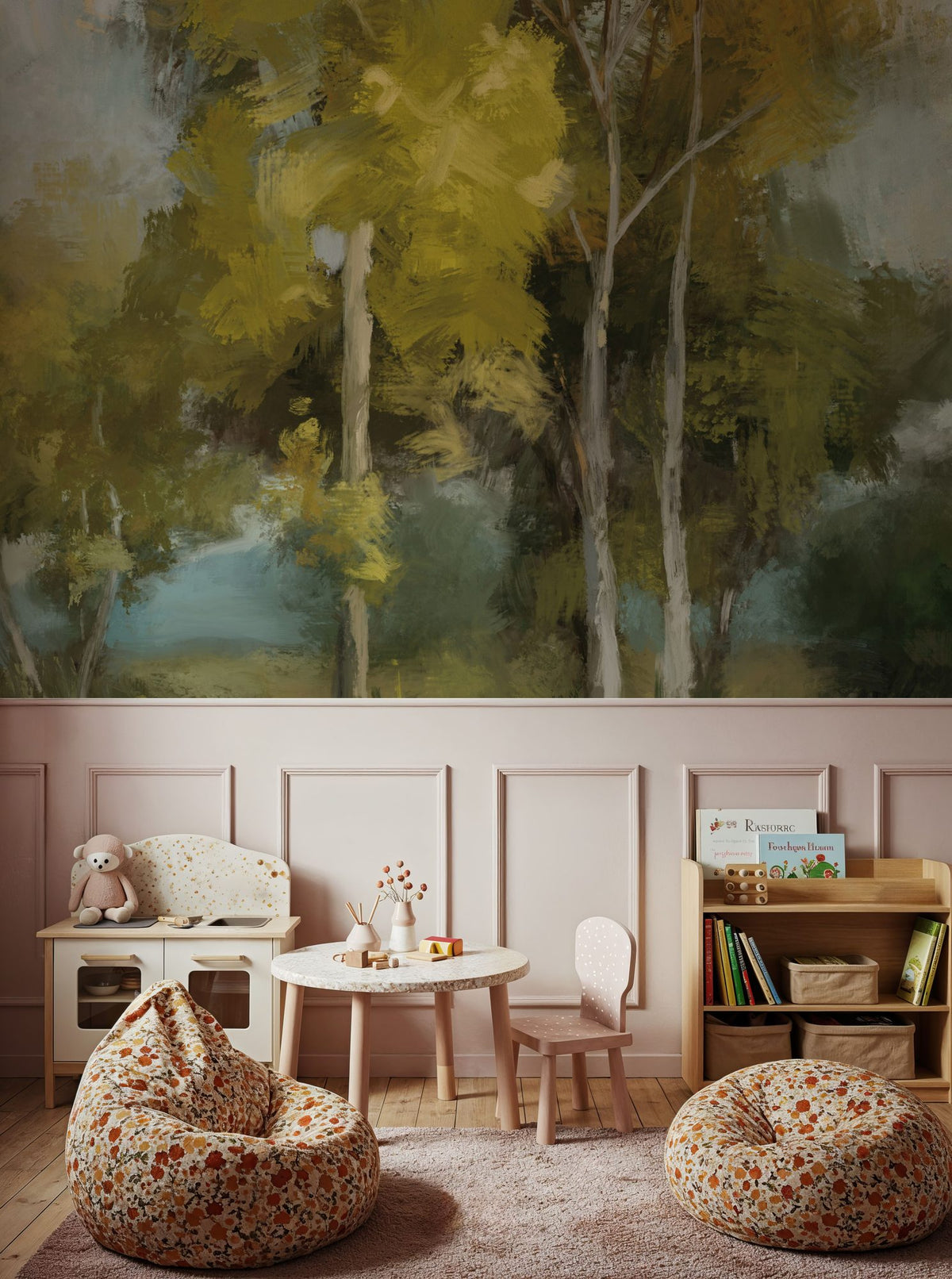 Pair of Trees II Mural Wallpaper - room preview 04