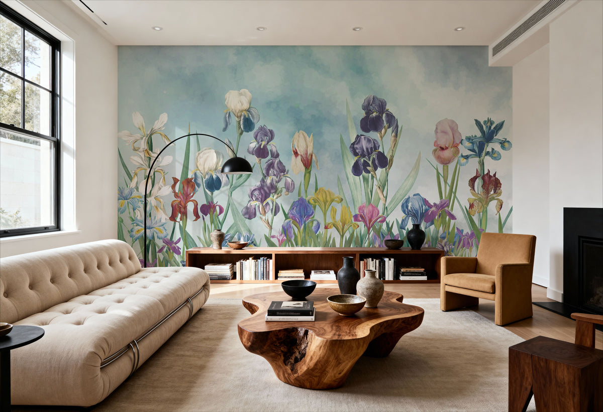 Iris Field Mural Wallpaper - room preview 04