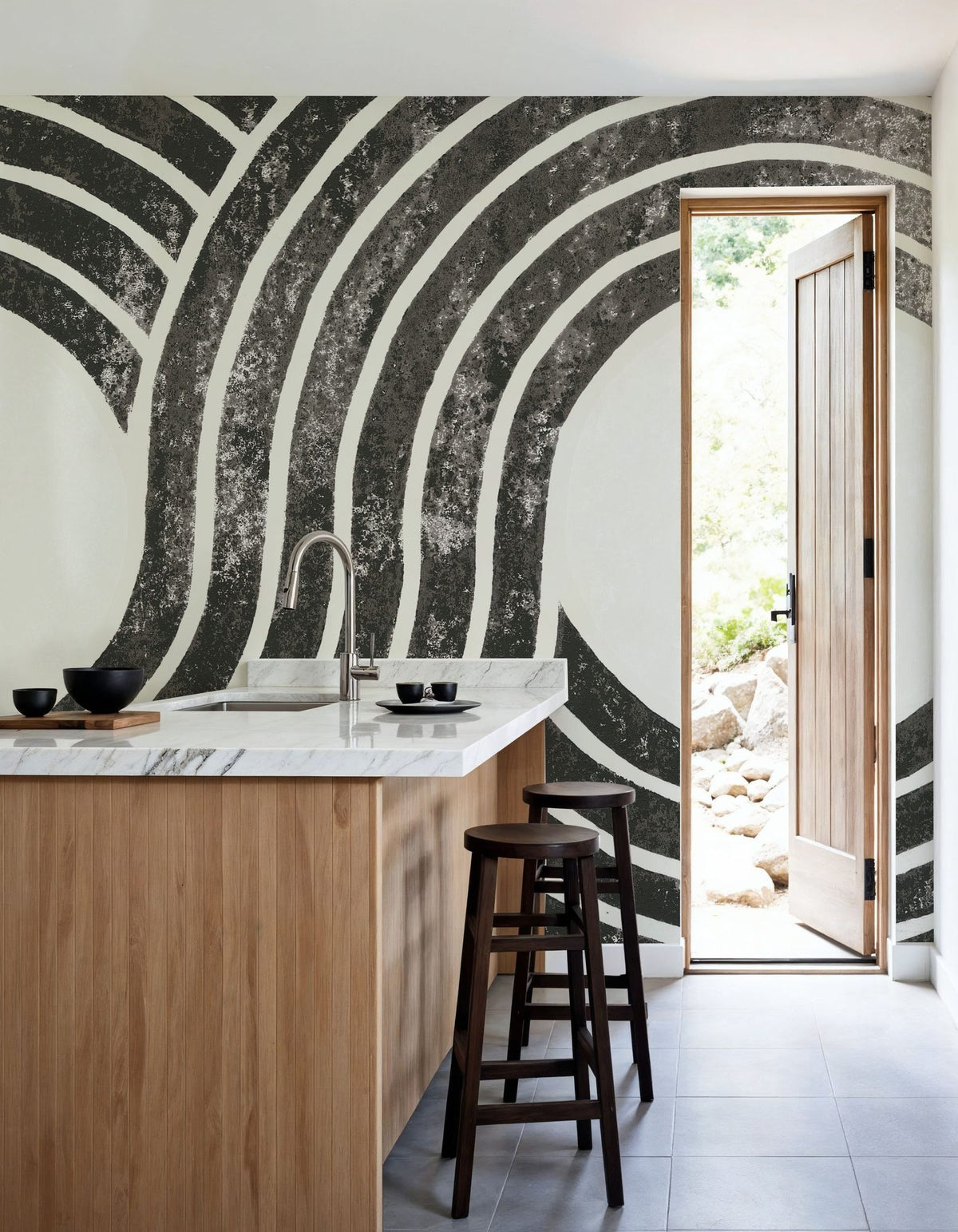 Over the Rainbow Mural Wallpaper - Neutral Tone - room preview 04
