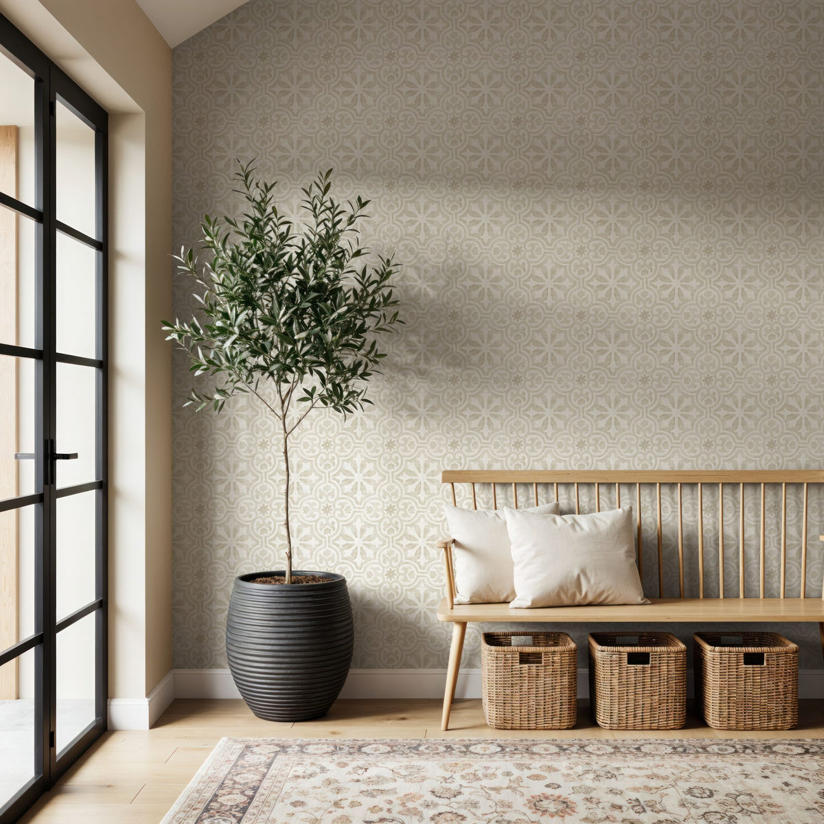 Ocean Dreams Beige Mural Wallpaper - room preview 04