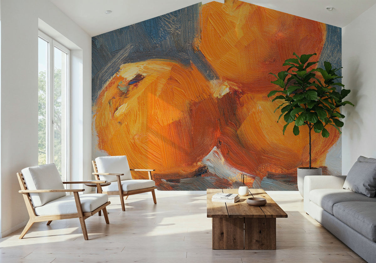 Orange Stack Mural Wallpaper - room preview 04