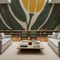 Simple Flowers I Yellow Mural Wallpaper - room preview 04