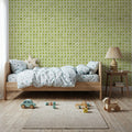 Mixed Green Circles Inverse Mural Wallpaper - room preview 04