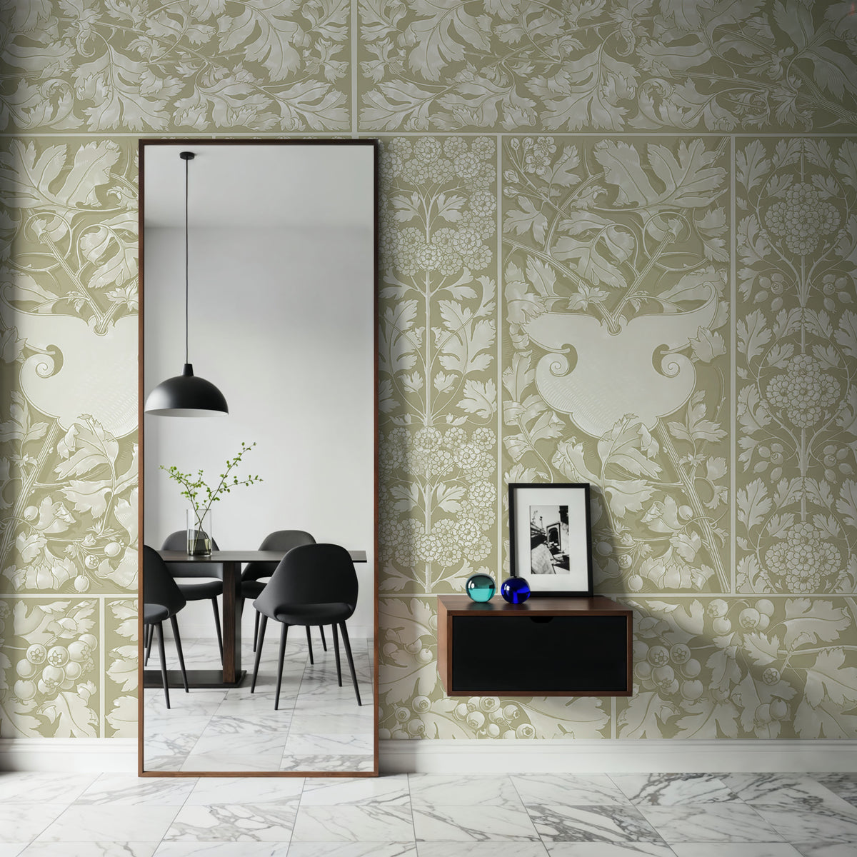 Flowers and Berries Fresh Mural Wallpaper - room preview 04
