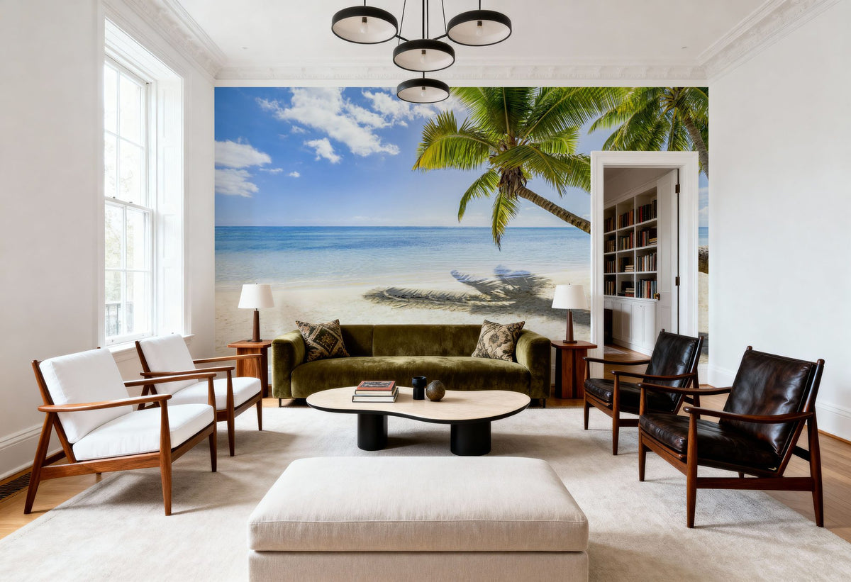 Resting Palm Tree Mural Wallpaper - room preview 04