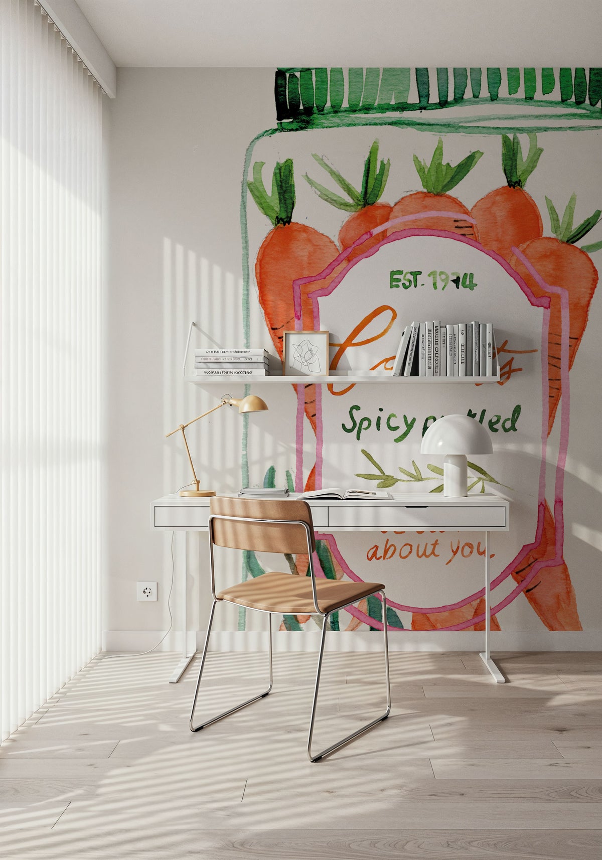 Jarred Carrots Mural Wallpaper - room preview 04