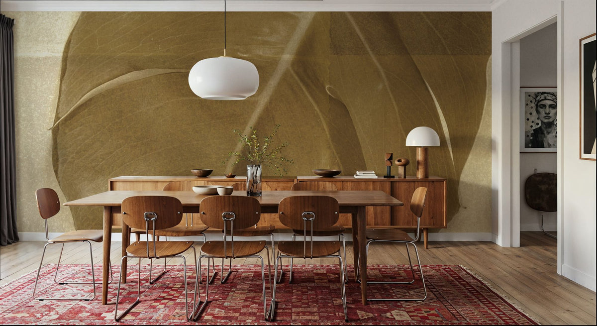 Monstera Leaf I Mural Wallpaper - room preview 04