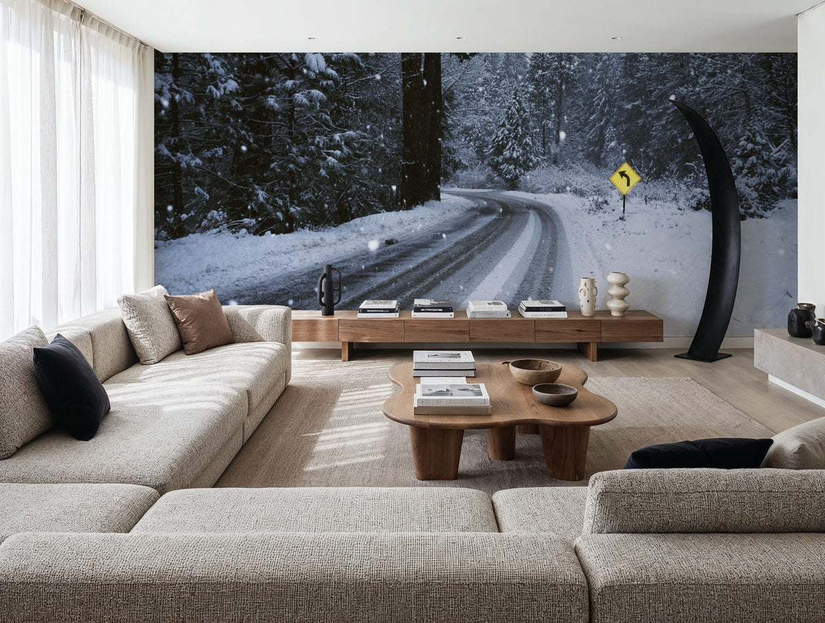 Winter Forest Journey Mural Wallpaper - room preview 04