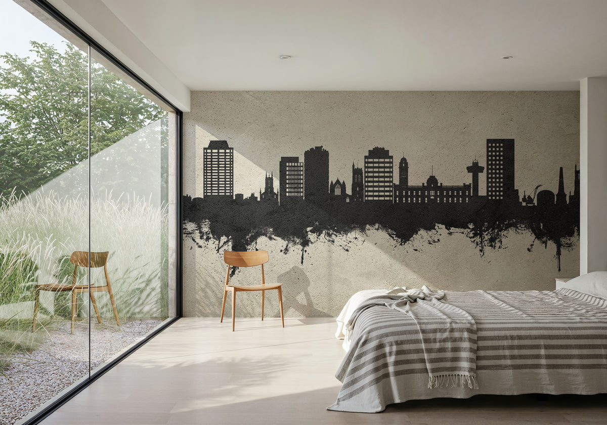 Hobart Australia Skyline Concrete Mural Wallpaper - room preview 04