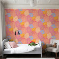 Cool Fluid Flowers, Pink Mural Wallpaper - room preview 04