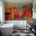 Sense of the City, Yellow and Orange Mural Wallpaper - room preview 04