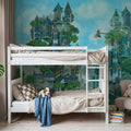 Treehouse Neighborhood Cool Bright Mural Wallpaper - room preview 04