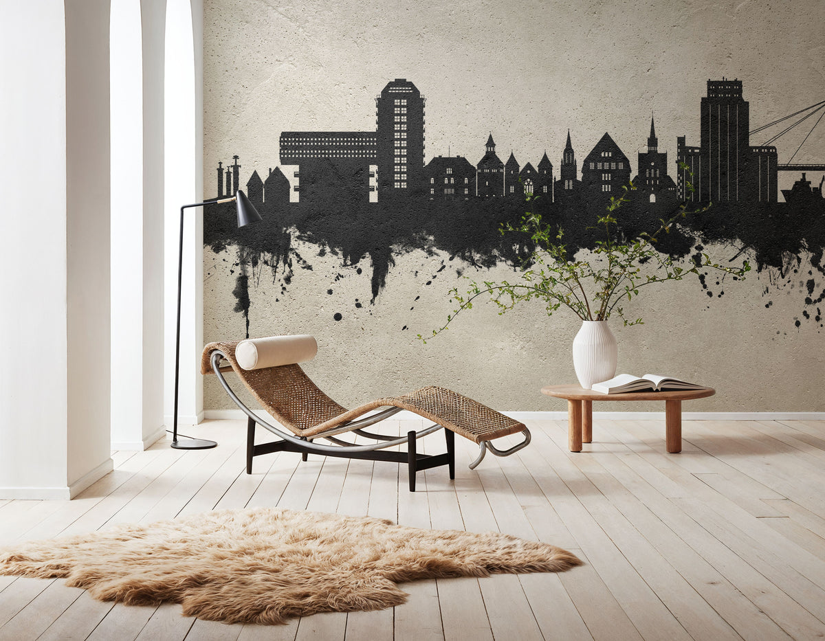 Stavanger Norway Skyline Concrete Mural Wallpaper - room preview 04