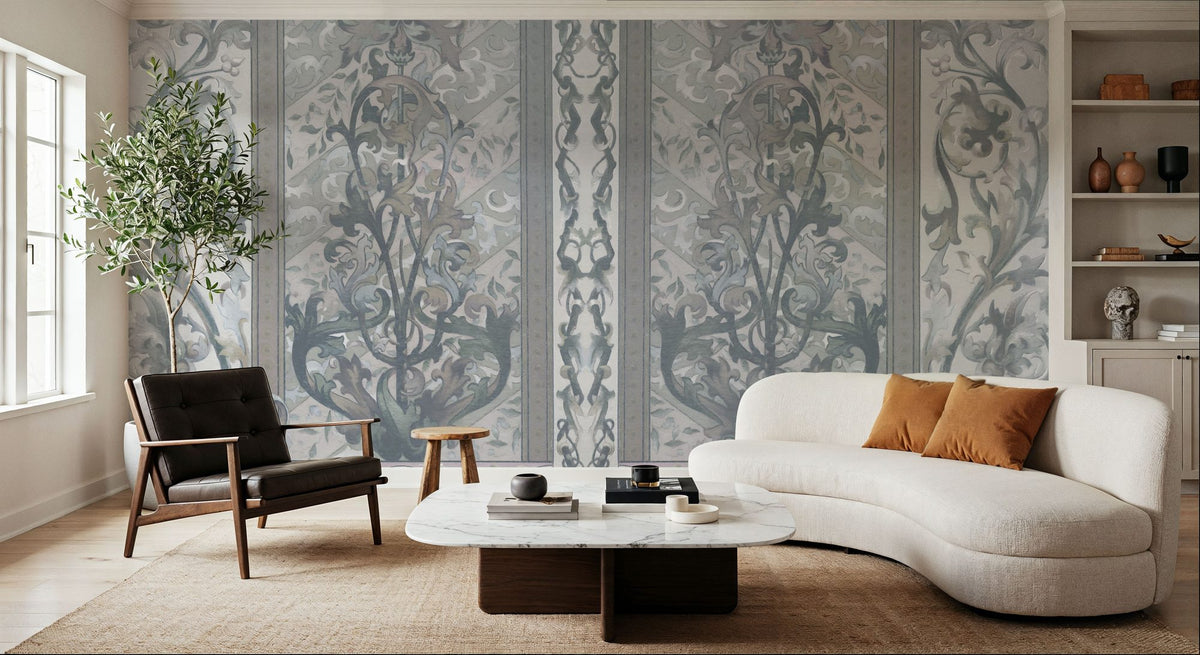 Plant Fantasy Ornament, Stone Mural Wallpaper - room preview 04