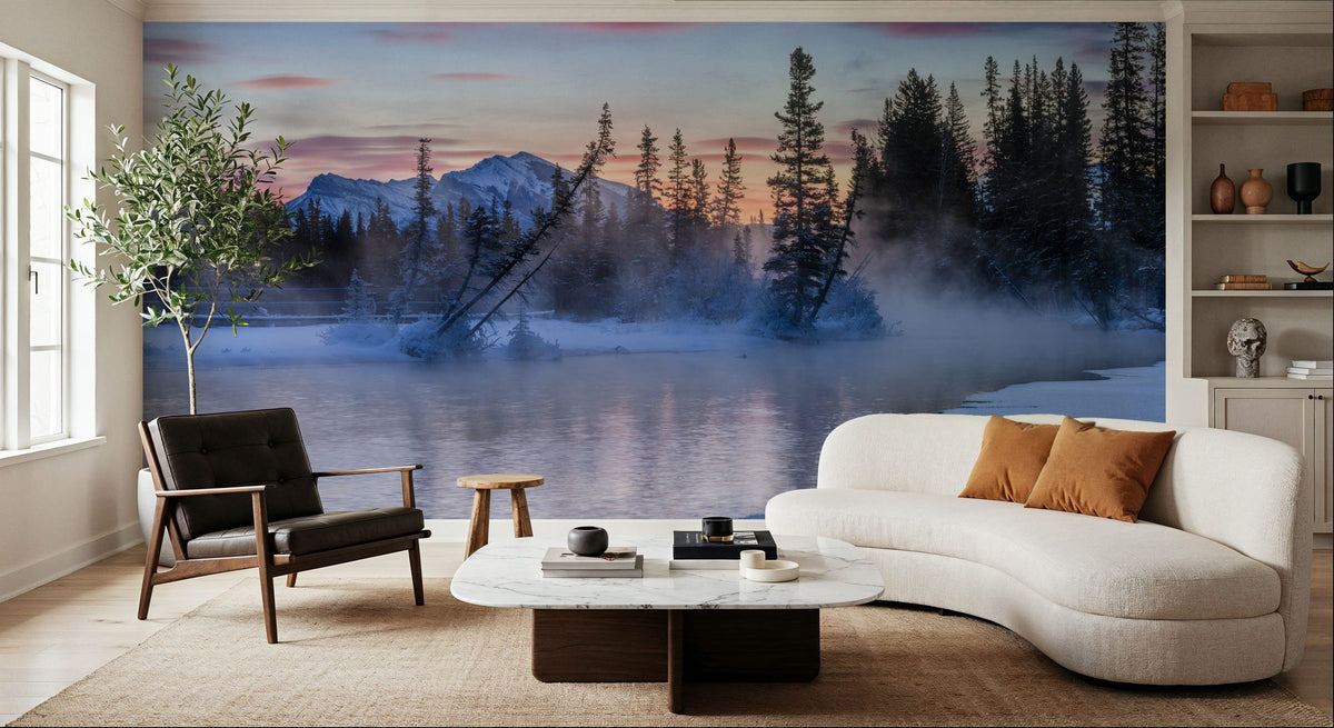 Policemans Creek and Pigeon Mountain Blue Mural Wallpaper - room preview 04