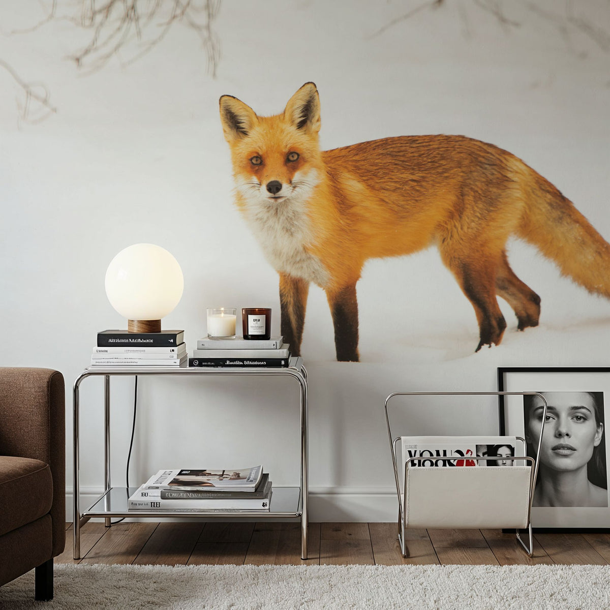 Red Fox IV Mural Wallpaper - room preview 04