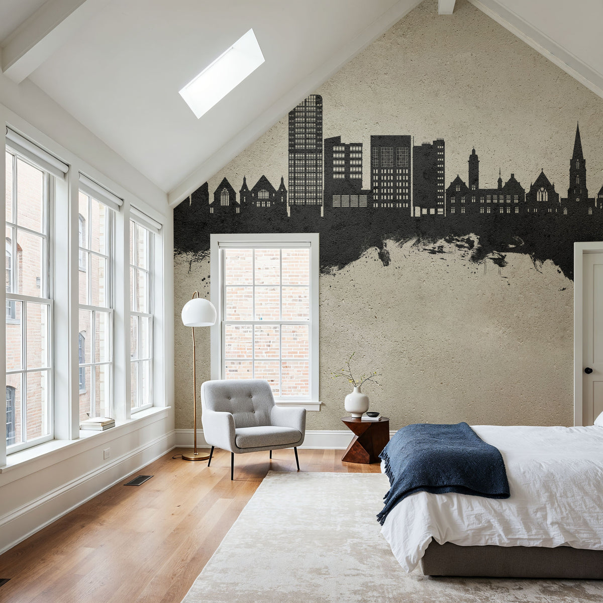 Swindon England Skyline Concrete Mural Wallpaper - room preview 04