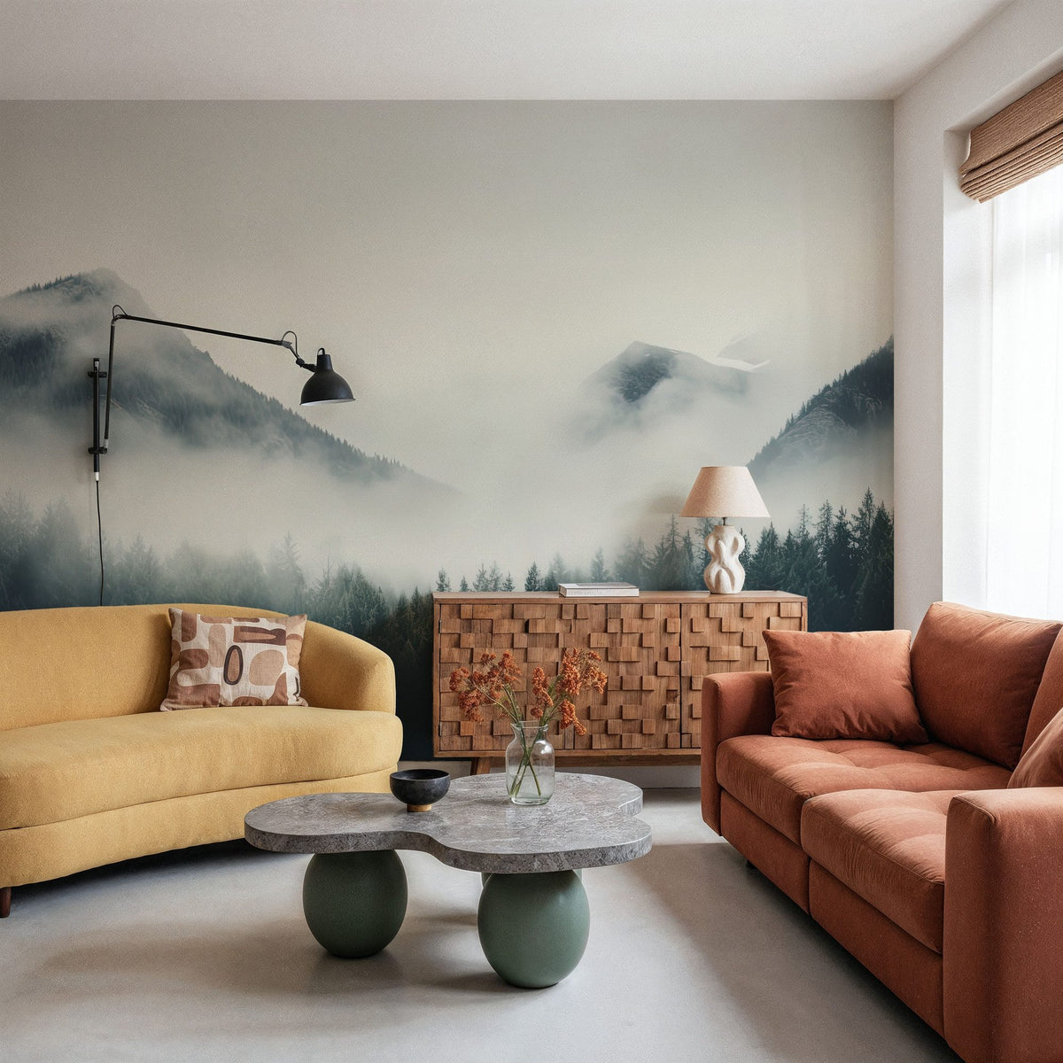 Winter Mountain View Mural Wallpaper - room preview 04