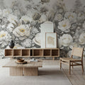 Watercolor Peonies Fall Mural Wallpaper - room preview 04