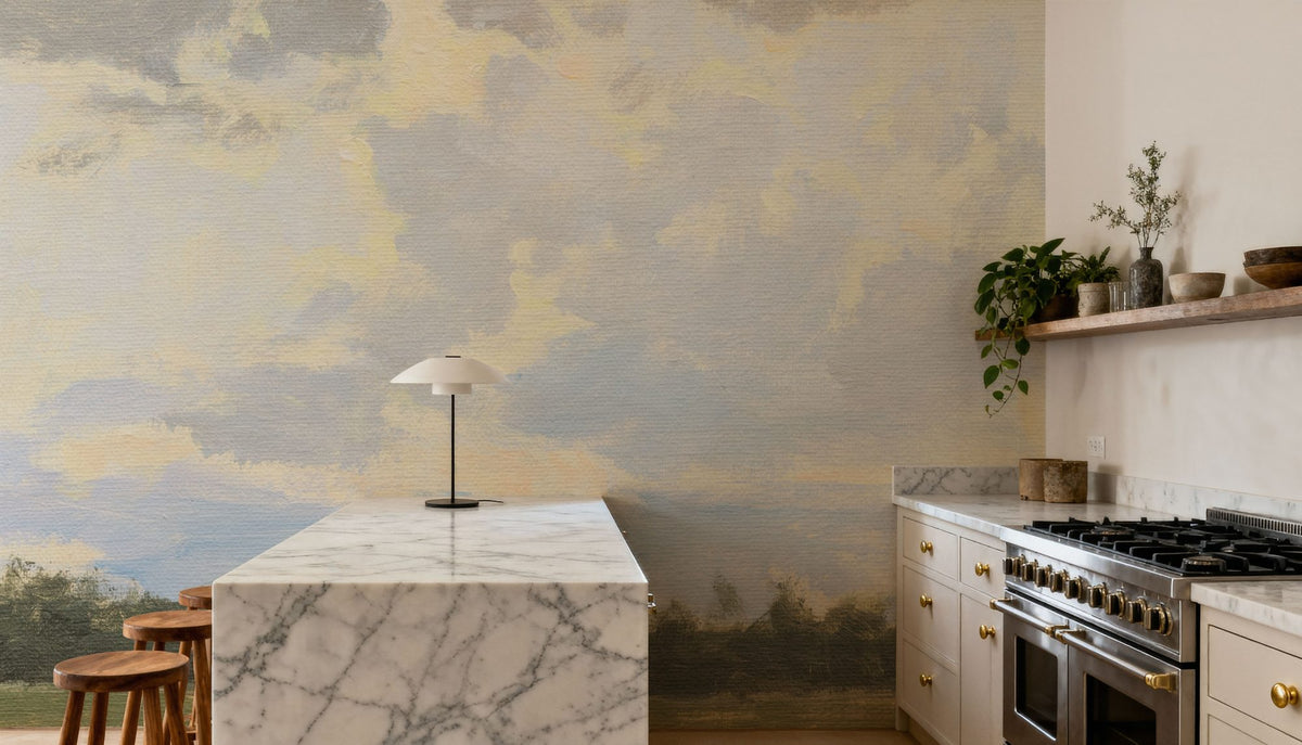 Morning Clouds Clearing Mural Wallpaper - room preview 04