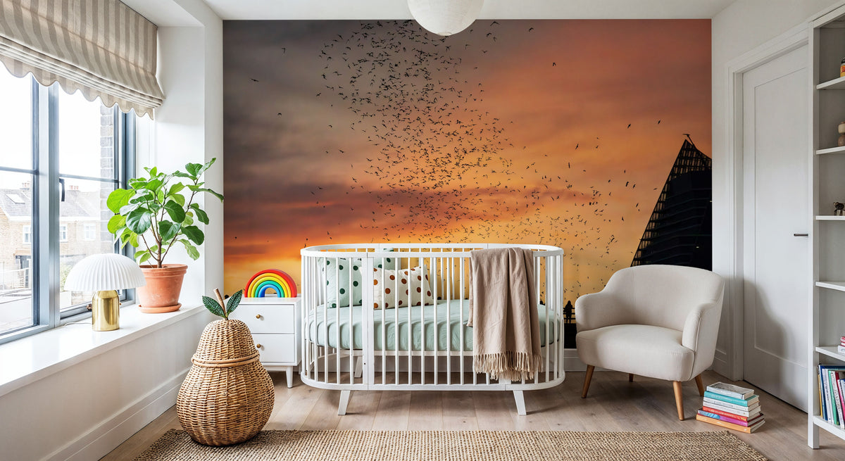 Congress Avenue Bridge Bats Mural Wallpaper - room preview 04
