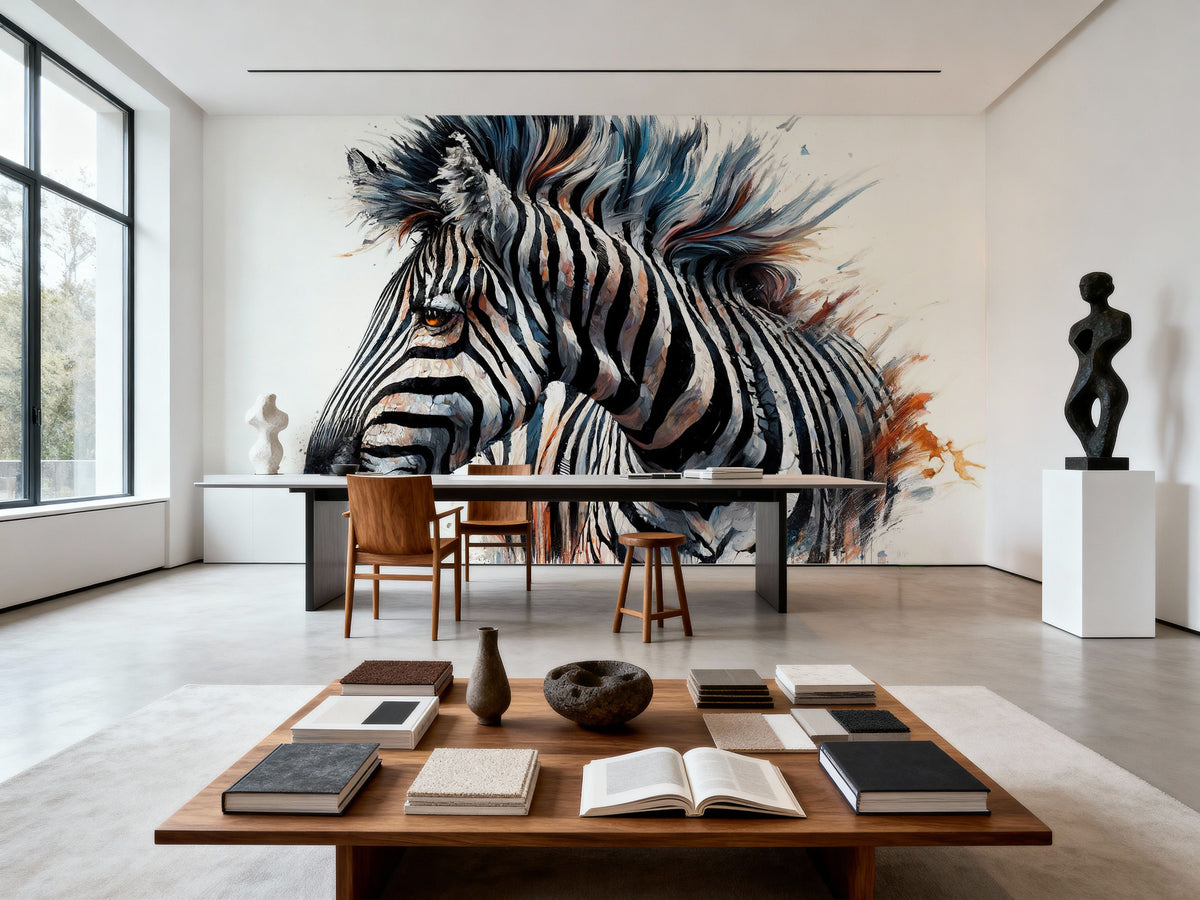 Ethereal Zebra Mural Wallpaper - room preview 04