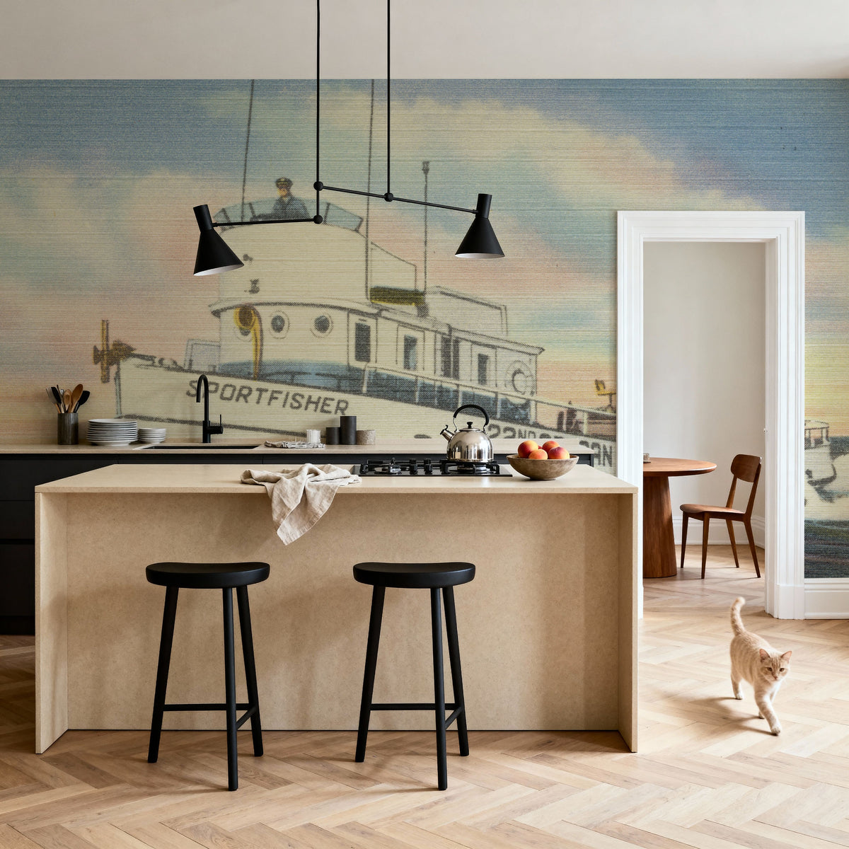 Greetings From Sportfisher Mural Wallpaper - room preview 04