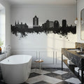 Roanoke Virginia Skyline Black & White Mural Wallpaper - room preview 04
