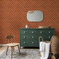 Autumn Dots Brown Mural Wallpaper - room preview 04