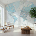 World Map Cities - Jabulani Mural Wallpaper - room preview 04