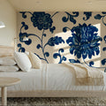 Chinese Ornament, Blue Flowers Mural Wallpaper - room preview 04