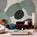 Lava Shapes, Seafoam Mural Wallpaper - room preview 04