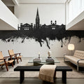 San Sebastian Spain Skyline Black & White Mural Wallpaper - room preview 04