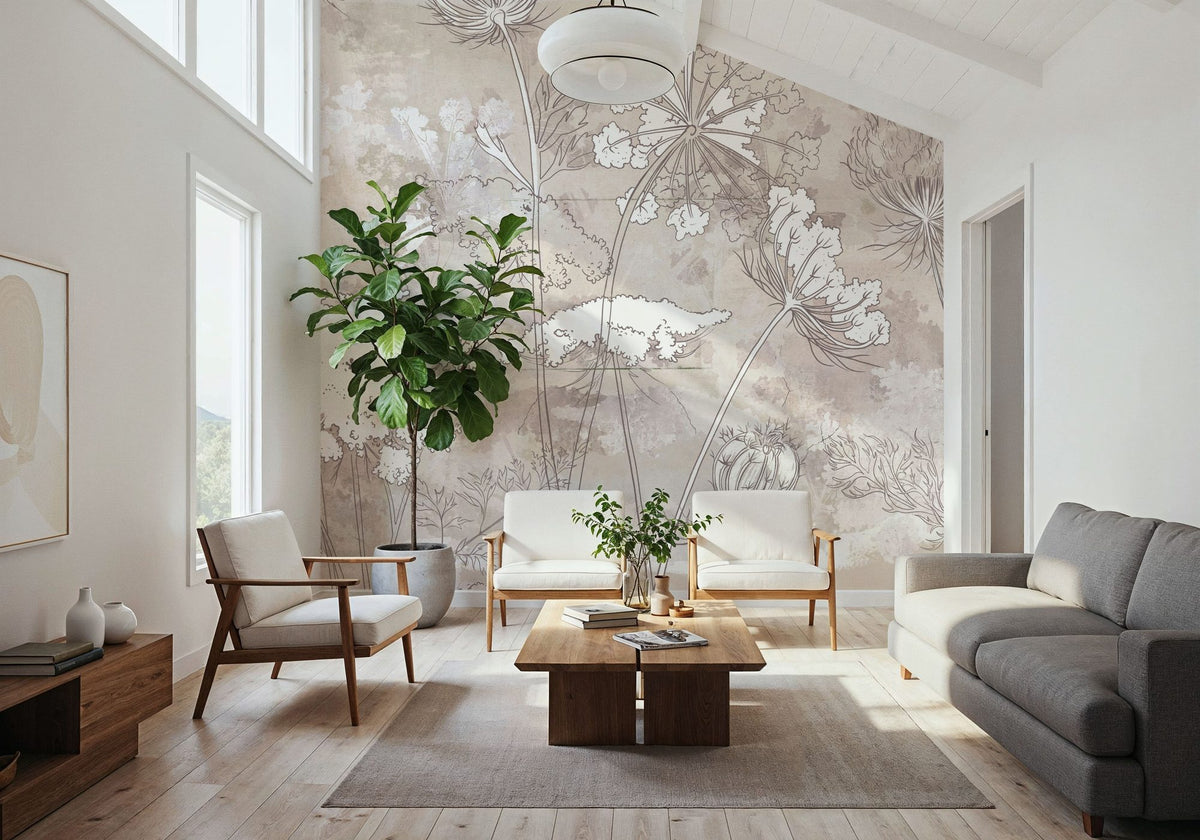 Wildflower Fresco Mural Wallpaper - room preview 04