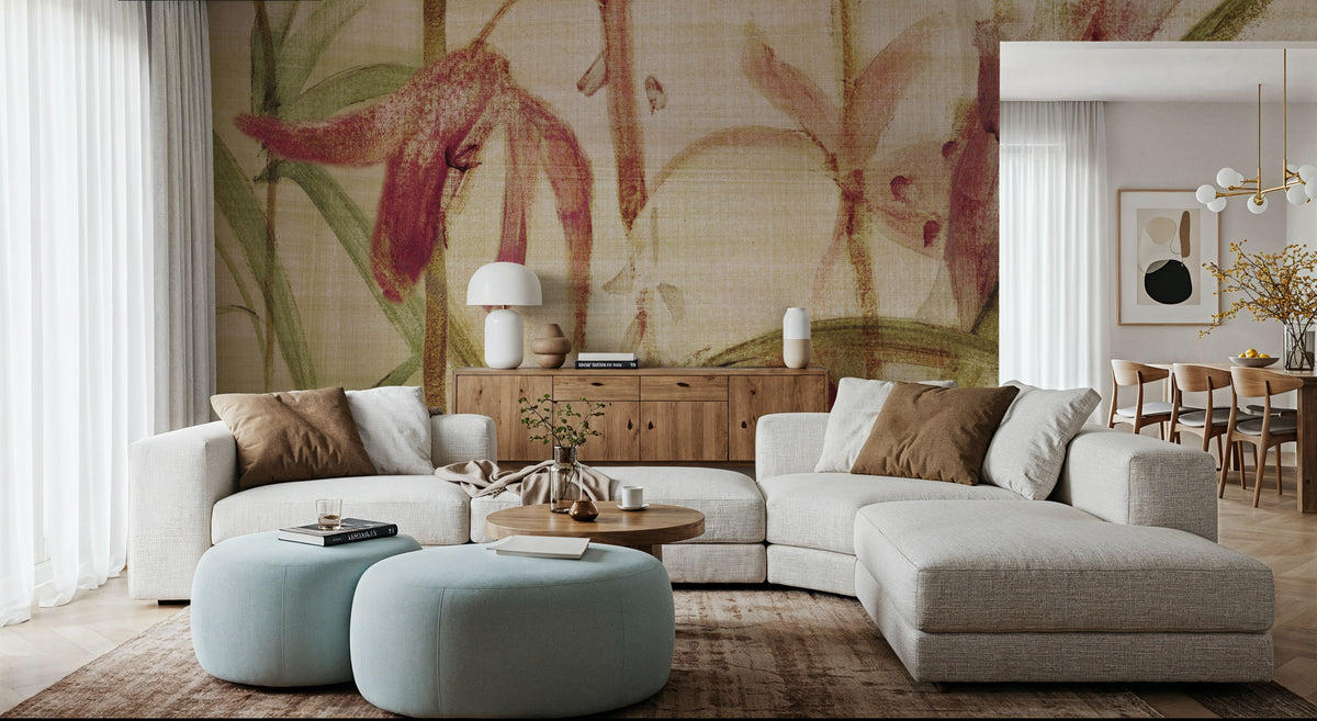 Orchids Cropped I Mural Wallpaper - room preview 04