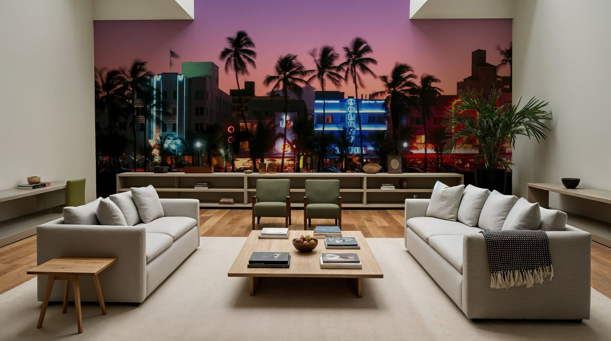 Neon Sunset Boulevard Mural Wallpaper - room preview 04