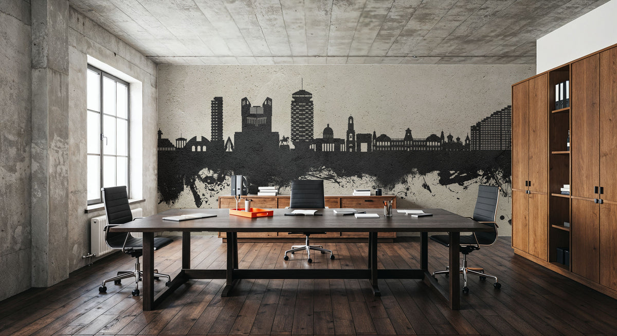 Chisinau Moldova Skyline Concrete Mural Wallpaper - room preview 04