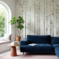 Birch Trees on White Mural Wallpaper - room preview 04