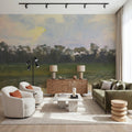 Sun and Clouds Reflecting Mural Wallpaper - room preview 04