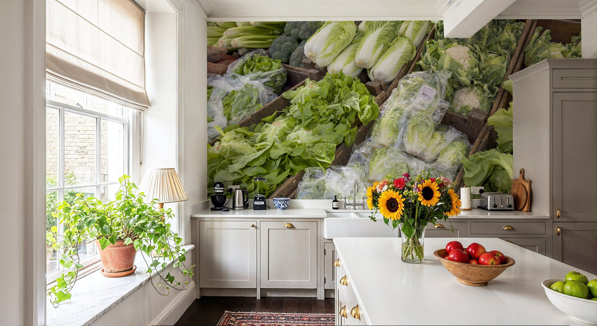 Farmers' Market Harvest Mural Wallpaper - room preview 04