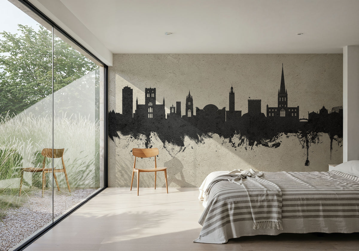 Norwich England Skyline Concrete Mural Wallpaper - room preview 04