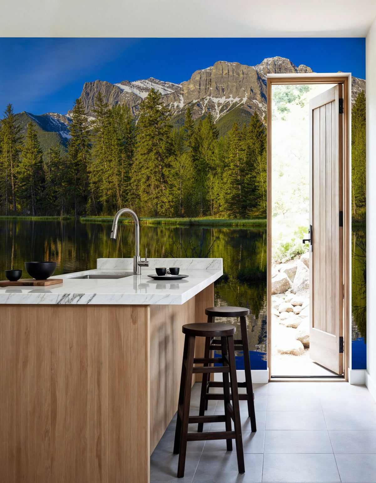 Three Sisters Mountain Mural Wallpaper - room preview 04
