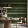 Green Stripes Dark Mural Wallpaper - room preview 04