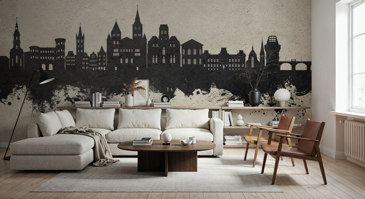 Trier Germany Skyline Concrete Mural Wallpaper - room preview 04
