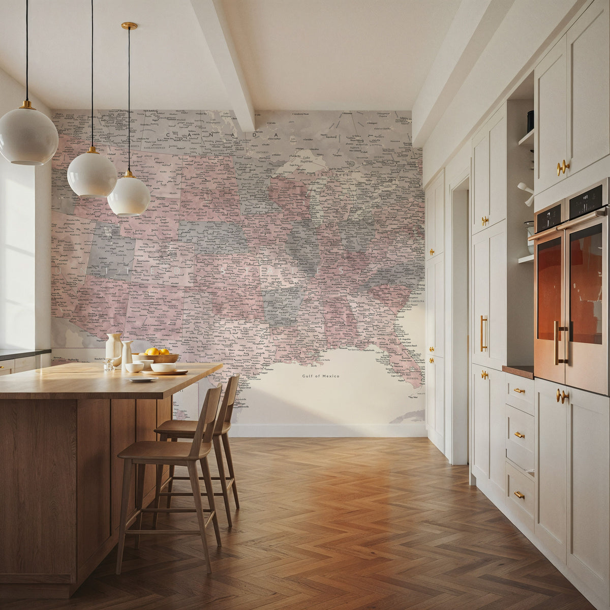 US Map Detailed - Madelia Mural Wallpaper - room preview 04