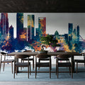 Dhaka Bangladesh Skyline Blue & Bronze Mural Wallpaper - room preview 04
