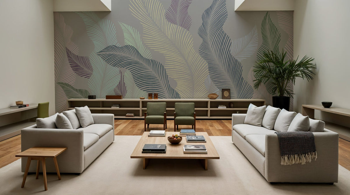 Foliage Flow, Pastel Mural Wallpaper - room preview 04