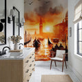 Fiery Sunset Over Venice Canal Mural Wallpaper - room preview 04