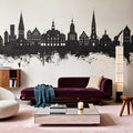 Lüneburg Germany Skyline Black & White Mural Wallpaper - room preview 04
