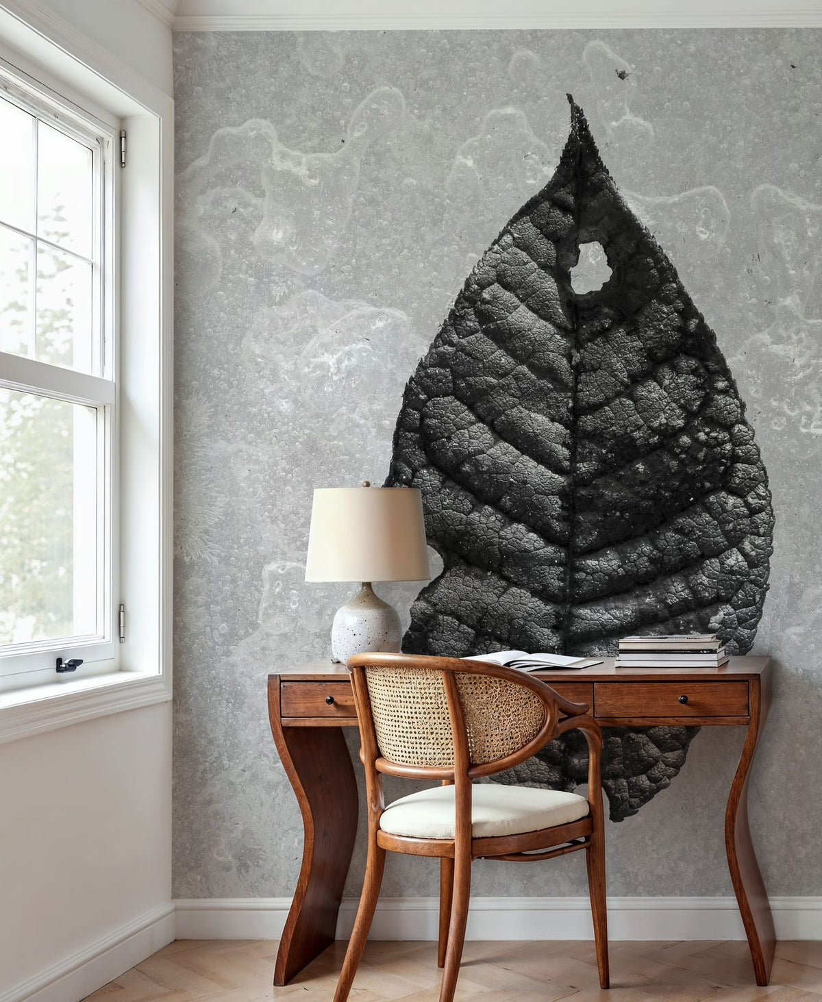Frozen Leaf Mural Wallpaper - room preview 04